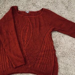 Rust cable knit sweater